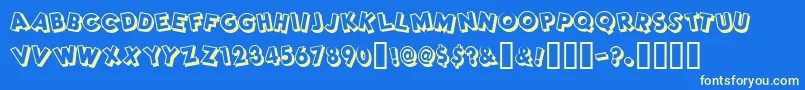 Dimwitright Font – Yellow Fonts on Blue Background