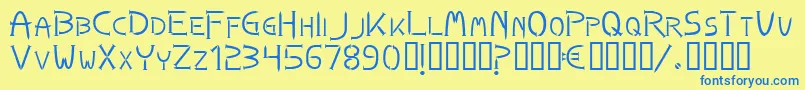 Nails Font – Blue Fonts on Yellow Background