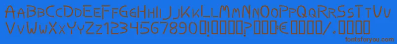 Nails Font – Brown Fonts on Blue Background