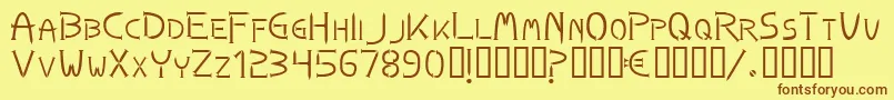 Nails-Schriftart – Braune Schriften auf gelbem Hintergrund