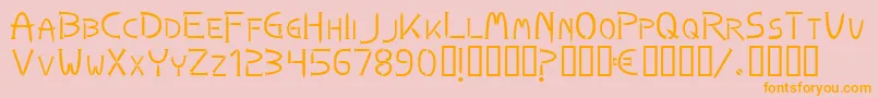 Nails Font – Orange Fonts on Pink Background