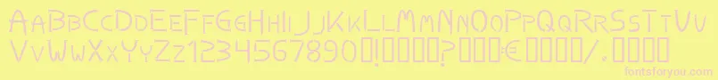 Nails Font – Pink Fonts on Yellow Background