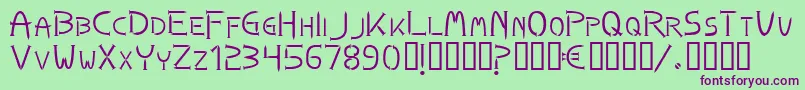 Nails Font – Purple Fonts on Green Background