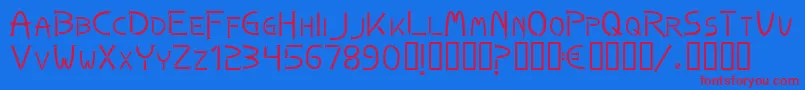 Nails Font – Red Fonts on Blue Background