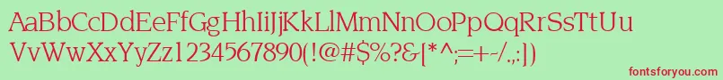 TridentsskRegular Font – Red Fonts on Green Background