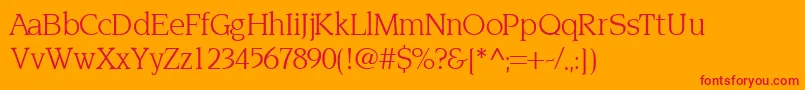 TridentsskRegular Font – Red Fonts on Orange Background