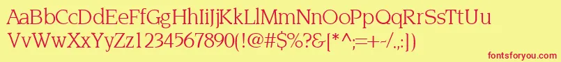 TridentsskRegular Font – Red Fonts on Yellow Background