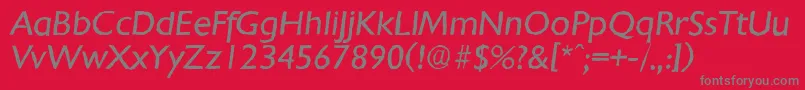 ChantillyantiqueItalic-Schriftart – Graue Schriften auf rotem Hintergrund