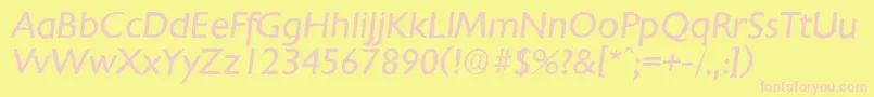 ChantillyantiqueItalic Font – Pink Fonts on Yellow Background
