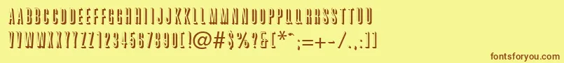 GraphiteRegularDb-fontti – ruskeat fontit keltaisella taustalla
