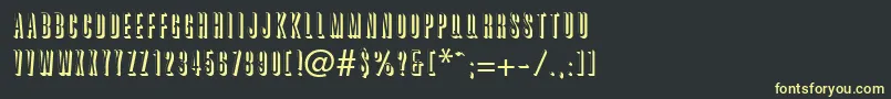 フォントGraphiteRegularDb – 黒い背景に黄色の文字