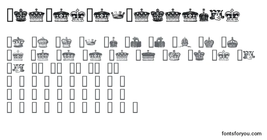 Schriftart CrownsAndCoronets – Alphabet, Zahlen, spezielle Symbole
