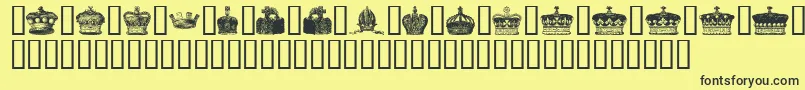 CrownsAndCoronets Font – Black Fonts on Yellow Background