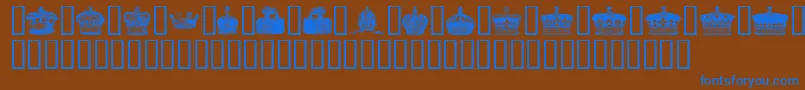 CrownsAndCoronets Font – Blue Fonts on Brown Background