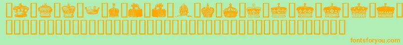 CrownsAndCoronets Font – Orange Fonts on Green Background