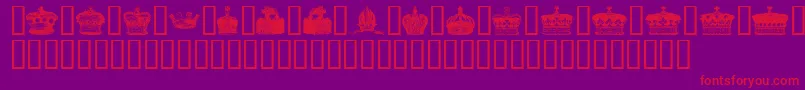 CrownsAndCoronets Font – Red Fonts on Purple Background