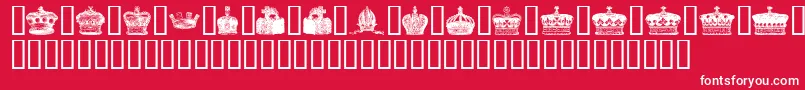 フォントCrownsAndCoronets – 赤い背景に白い文字