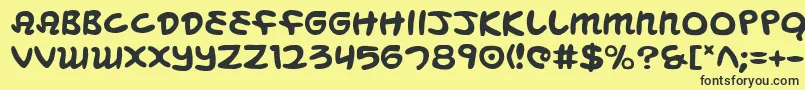 MagicBeans-Schriftart – Schwarze Schriften auf gelbem Hintergrund