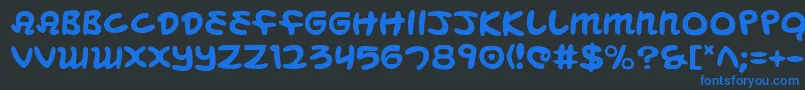 MagicBeans-fontti – siniset fontit mustalla taustalla