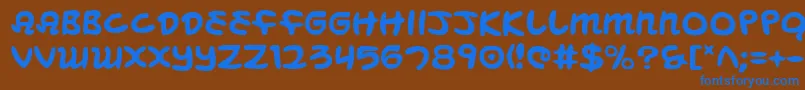 フォントMagicBeans – 茶色の背景に青い文字