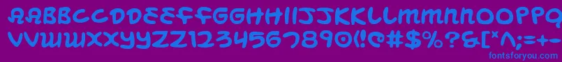 MagicBeans-Schriftart – Blaue Schriften auf violettem Hintergrund