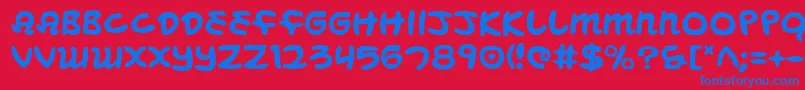 フォントMagicBeans – 赤い背景に青い文字