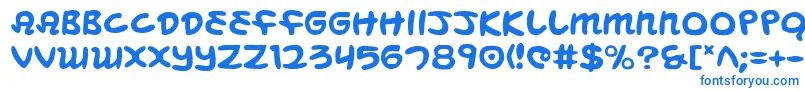 MagicBeans-Schriftart – Blaue Schriften auf weißem Hintergrund