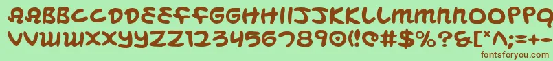 MagicBeans Font – Brown Fonts on Green Background