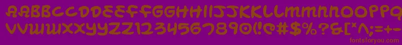 MagicBeans-Schriftart – Braune Schriften auf violettem Hintergrund