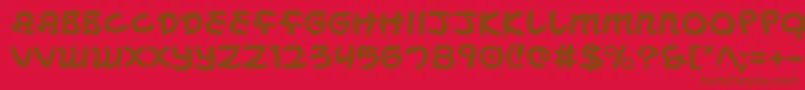 フォントMagicBeans – 赤い背景に茶色の文字