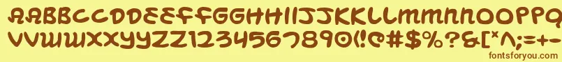 Шрифт MagicBeans – коричневые шрифты на жёлтом фоне