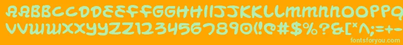Шрифт MagicBeans – зелёные шрифты на оранжевом фоне