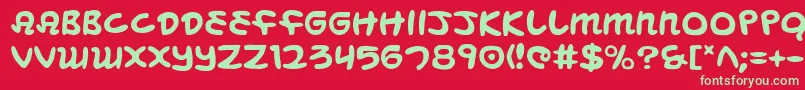 MagicBeans Font – Green Fonts on Red Background