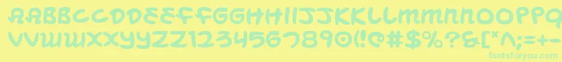 MagicBeans Font – Green Fonts on Yellow Background