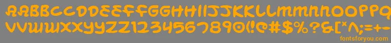 フォントMagicBeans – オレンジの文字は灰色の背景にあります。