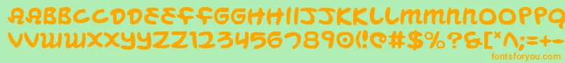 MagicBeans Font – Orange Fonts on Green Background