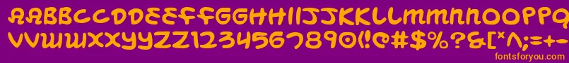 MagicBeans-Schriftart – Orangefarbene Schriften auf violettem Hintergrund