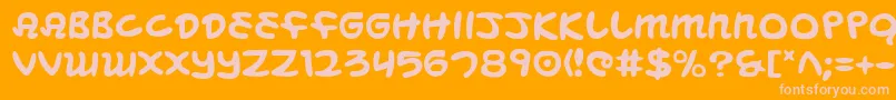 MagicBeans-Schriftart – Rosa Schriften auf orangefarbenem Hintergrund