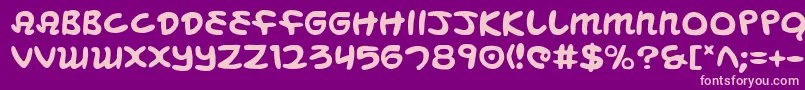 MagicBeans-Schriftart – Rosa Schriften auf violettem Hintergrund