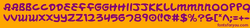 MagicBeans-Schriftart – Violette Schriften auf orangefarbenem Hintergrund