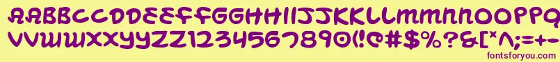 Шрифт MagicBeans – фиолетовые шрифты на жёлтом фоне