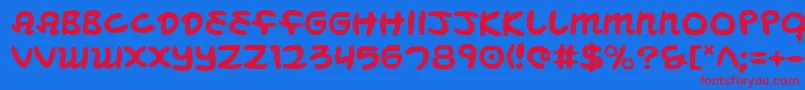 MagicBeans-fontti – punaiset fontit sinisellä taustalla
