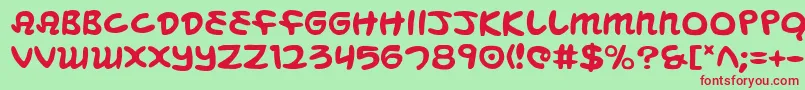 MagicBeans Font – Red Fonts on Green Background