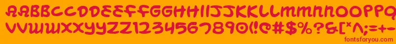 フォントMagicBeans – オレンジの背景に赤い文字