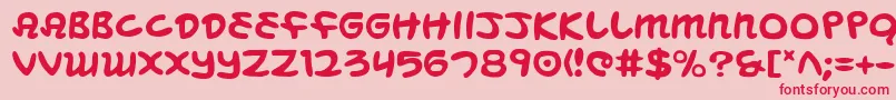 フォントMagicBeans – ピンクの背景に赤い文字