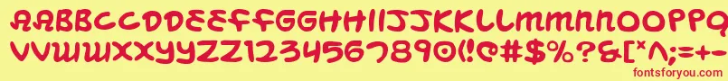 Шрифт MagicBeans – красные шрифты на жёлтом фоне