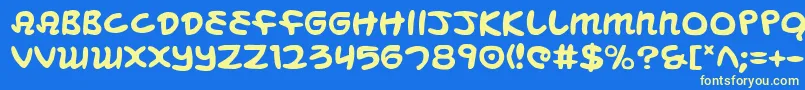 MagicBeans Font – Yellow Fonts on Blue Background