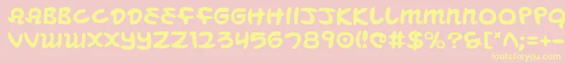 MagicBeans-Schriftart – Gelbe Schriften auf rosa Hintergrund
