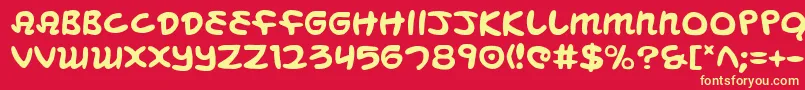 Шрифт MagicBeans – жёлтые шрифты на красном фоне