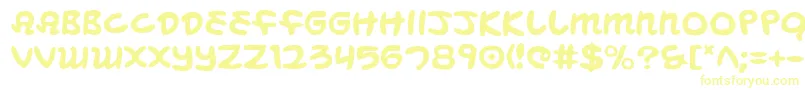 フォントMagicBeans – 白い背景に黄色の文字